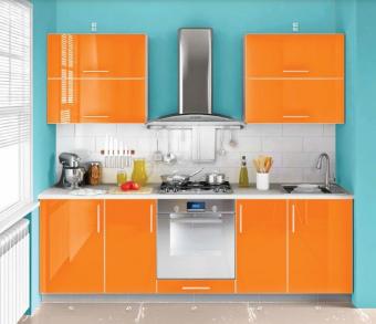 Кухня Mirror Gloss 2,5м комплект Оранжевый