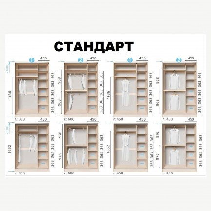 Шкаф-купе Киевский стандарт 2Д 1,2м