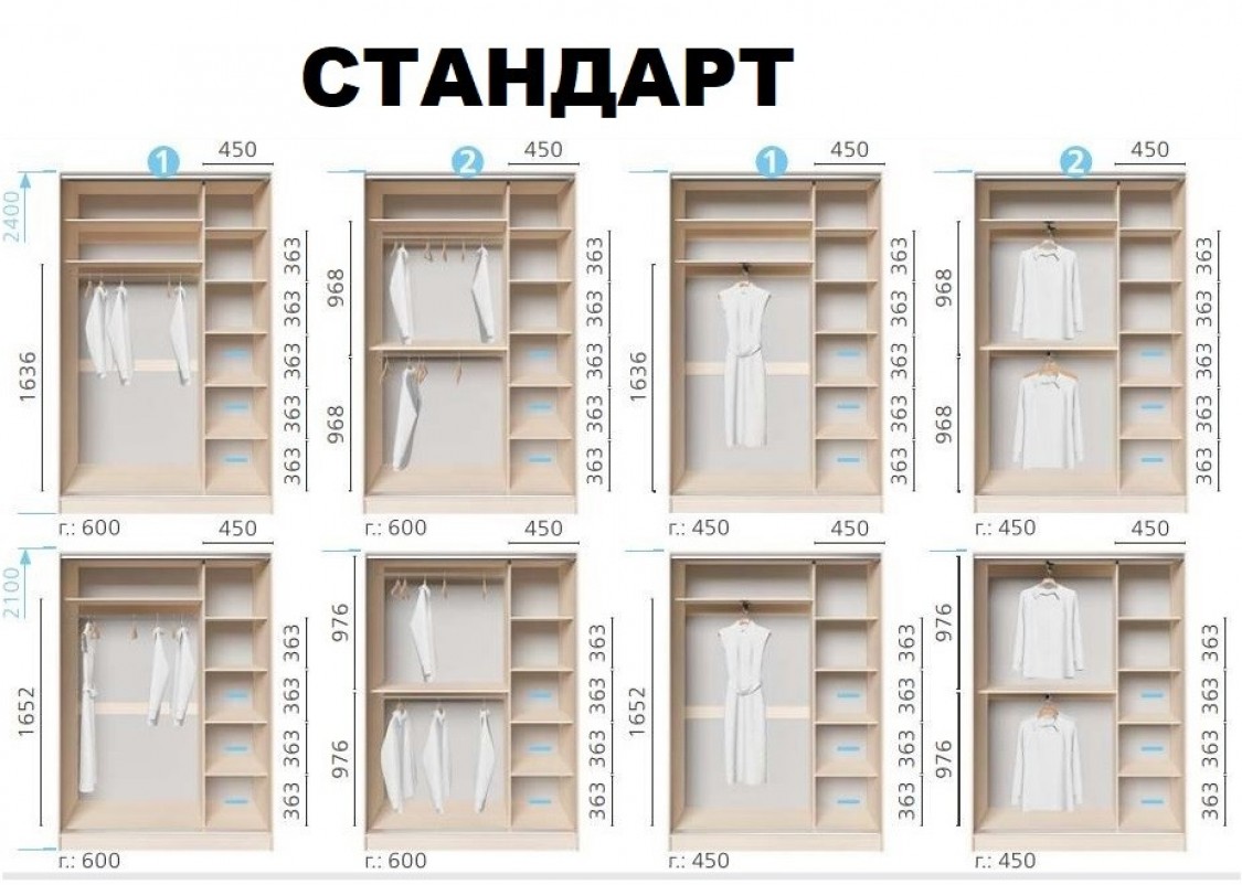 Шафа-купе Київський стандарт 2Д 1,5м