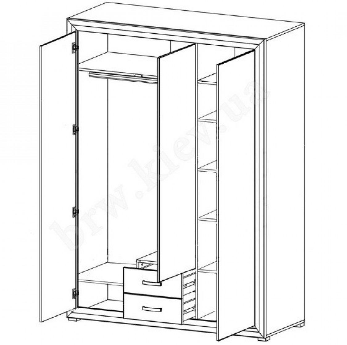 Шкаф платяной SZF3D2S Маркус