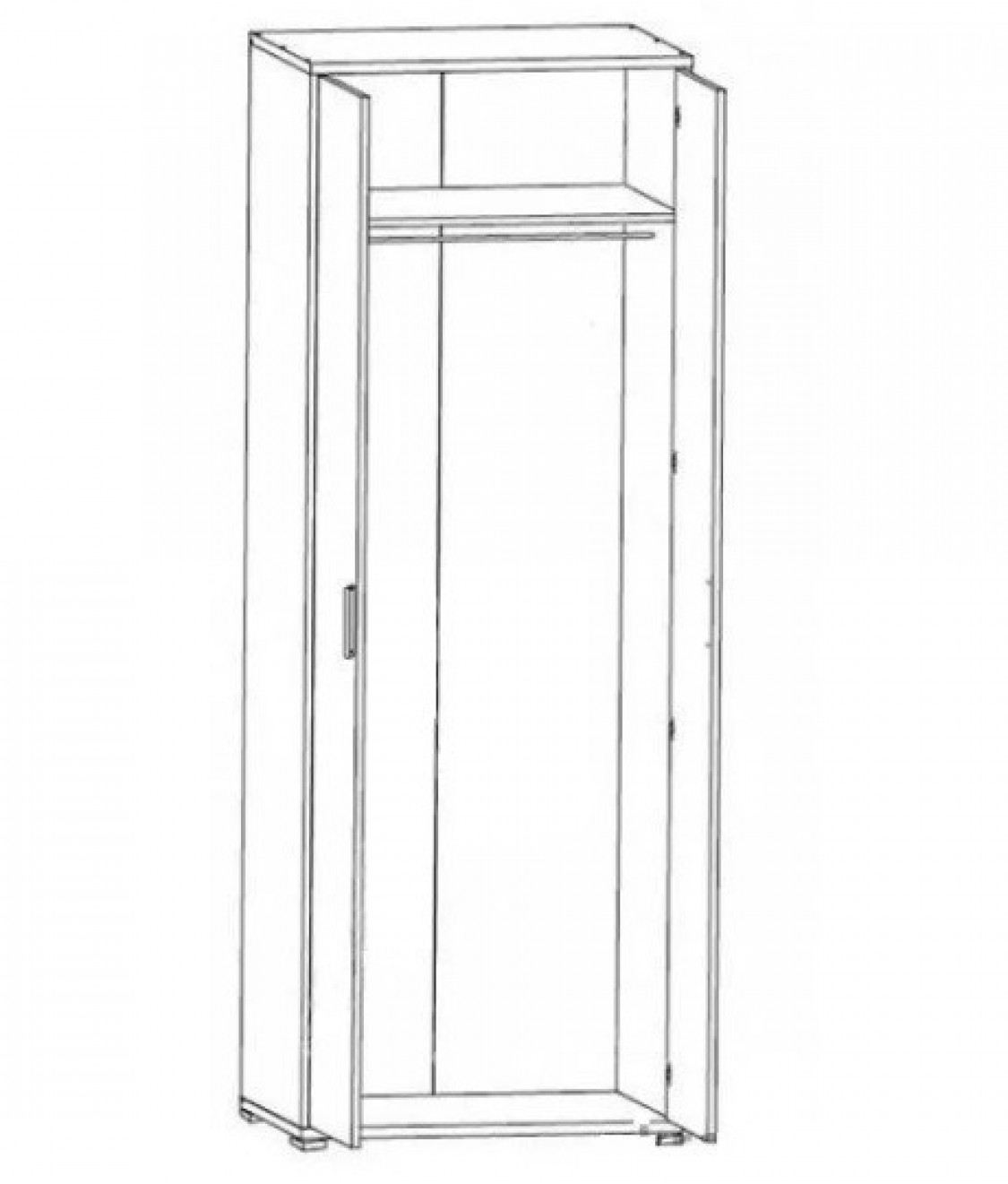 Шкаф платяной_SZF 2D/79/220 Офис лайн