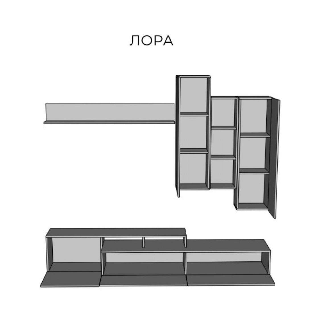Гостиная комплект Лора-2