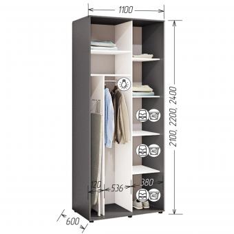 Шафа купе Стандарт 2Д 1,1 Комфорт Меблі foto 2