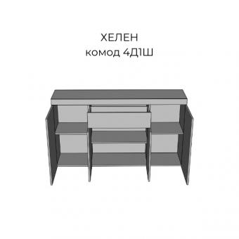 Комод 4Д1Ш Хелен (дуб ліворно/німфея лак) foto 2